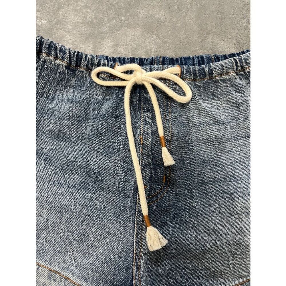 Women's Roxy Blue Denim Elastic-Waist Jean Shorts with Drawstring Sz XS NWT - Picture 3 of 10